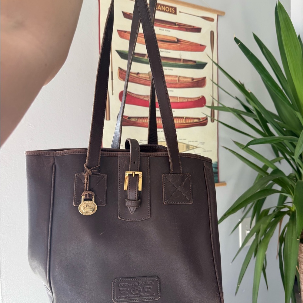 Dooney & Bourke Dark Brown Leather Tote